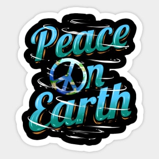 Logo Peace On Earth For Earth Day Sticker